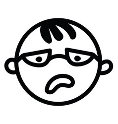 Disgusted Boy With Glasses Icon On White