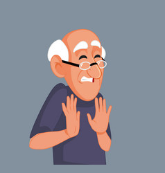 Elderly Man Saying No Cartoon