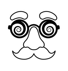 Fake Mustache Nose And Glasses Mask Black