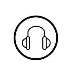 Headset Line Icon Logo