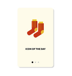 Pair Of Cute Red Socks Flat Icon