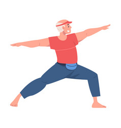 Senior Man Character Practicing Tai Chi And Qigong