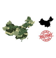 Triangle Mosaic Map Of China And Grunge Military