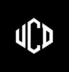 Ucd Letter Logo Design With Polygon Shape