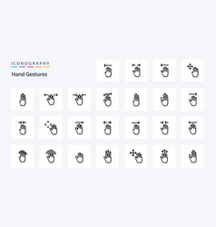 25 Hand Gestures Line Icon Pack