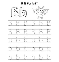 Bat Animal Tracing Letter Abc Coloring Page B