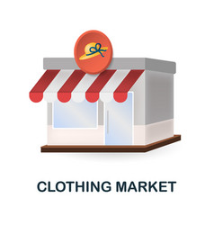 Clothing Market Icon 3d From Small Business