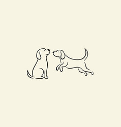 Line Art Dog Fun Logo