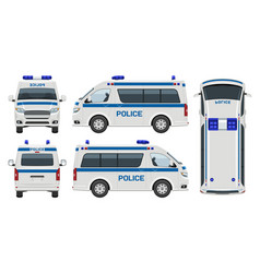 Police Car Template Side Front Back Top View