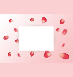 Realistic Red Rose Petals With Mockup Frame