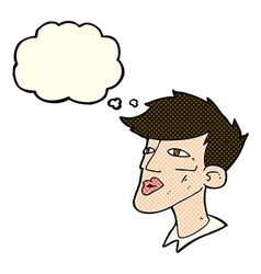 Cartoon Male Model Guy With Thought Bubble