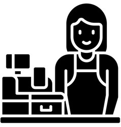 Female Cashier Icon Coffee Shop Related