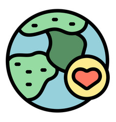 Global Map Icon Flat