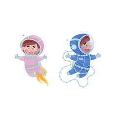 Little Kid Astronaut Wearing Spacesuit Exploring