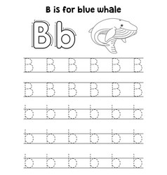 Blue Whale Animal Tracing Letter Abc Coloring B