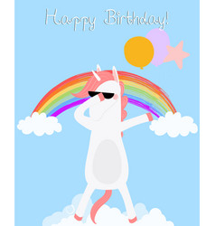 Dabbing Unicorn Happy Birthday Card Dab Horse