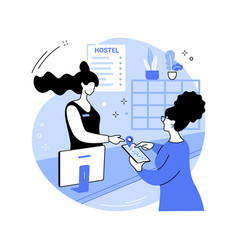 Hostel Customer Service Isolated Cartoon