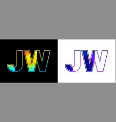 Initial Letter Jw Logo Icon Design Template