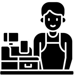 Male Cashier Icon Coffee Shop Related