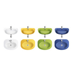 Realistic Colorful Sink Set