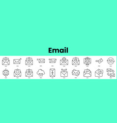 Set Of Email Icons Linear Style Icon Bundle