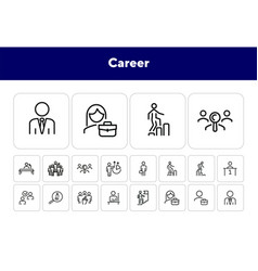 Career Line Icon Set