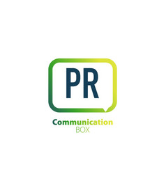 Initial Letter Pr Communication Box Logo Design