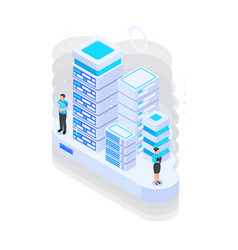 Isometric Data Cloud Composition