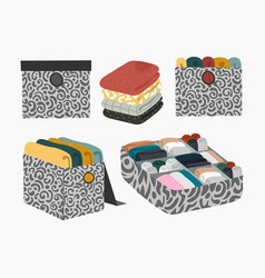 Set Boxes With Folded Sweaters And Underwear