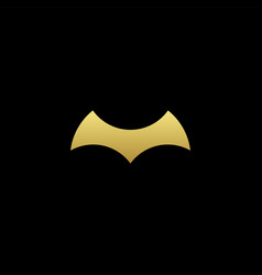 Simple Bat Logo Design On Black Background