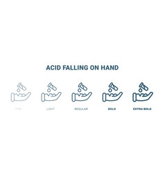 Acid Falling On Hand Icon Thin Light Regular Bold