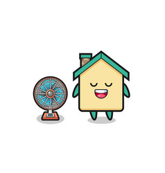 Cute House Is Standing In Front Of The Fan