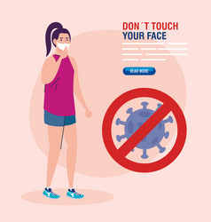 Do Not Touch Your Face Woman Wearing Face Mask