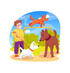 Dog Park Isolated Cartoon