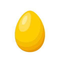 Golden Whole Chicken Egg Icon Isolated On White