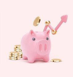 Large Piggy Bank Piglet And Coins Money Saving