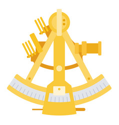 Sea Sextant Icon Flat Isolated