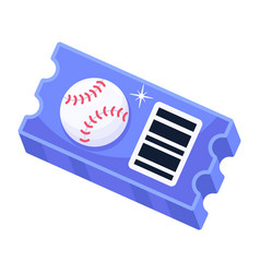 Trendy Flat Icon Of Baseball Ticket