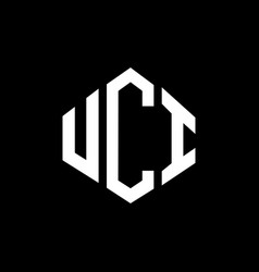 Uci Letter Logo Design With Polygon Shape