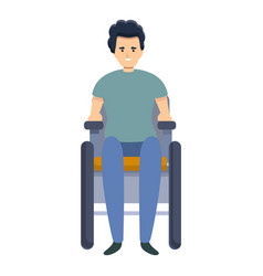 Boy In Wheelchair Icon Cartoon Style