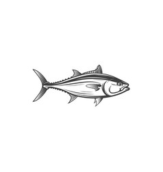 Bluefish Tuna Mascot Isolated Mackerel Fish Icon