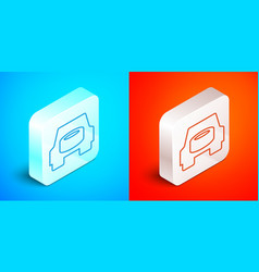 Isometric Line Spare Wheel In The Car Icon