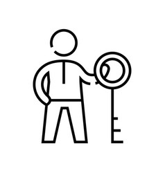 Key Advantage Line Icon Concept Sign Outline