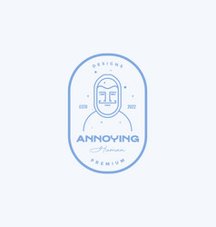 Lines Man Smile Annoying Logo Design Graphic