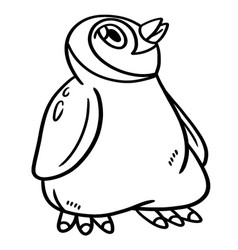 Penguin Animal Isolated Coloring Page For Kids