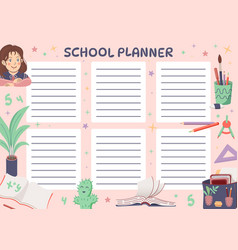 School Planner With Drawings Of Stationery