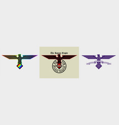 Stylistic Eagle With Ribbon Rainbow And Seal