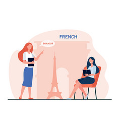 Woman Learning French With Tutor