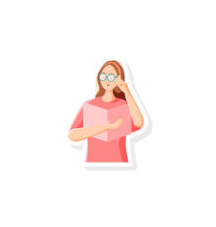 Woman Reading Book Sticker