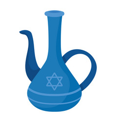 Hanukkah Blue Clay Jar